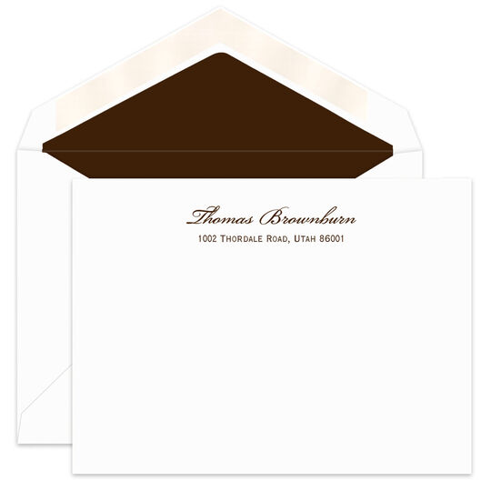 Elegant Petite Flat Correspondence Cards - Raised Ink